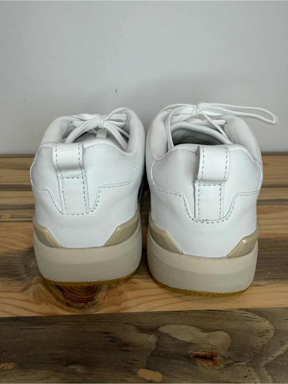 White Low-Top Women's Sneakers with Cream Sole